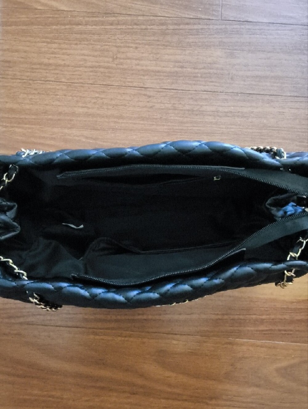Classic Quilted Black Shoulder Bag with Chain Strap Nwt New Large - Picture 10 of 13